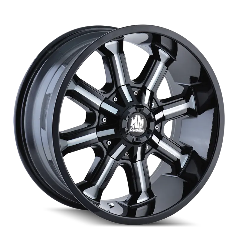 Mayhem Beast 20X9 Wheel – 5X127Mm Bolt Pattern, 0Mm Offset, 87Mm Hub Bore, Black With Machined Spokes 1