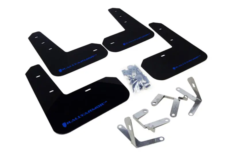 Rally Armor 13-17 Subaru Brz/Toyota Fr-S Black Ur Mud Flap W/Blue Logo 1
