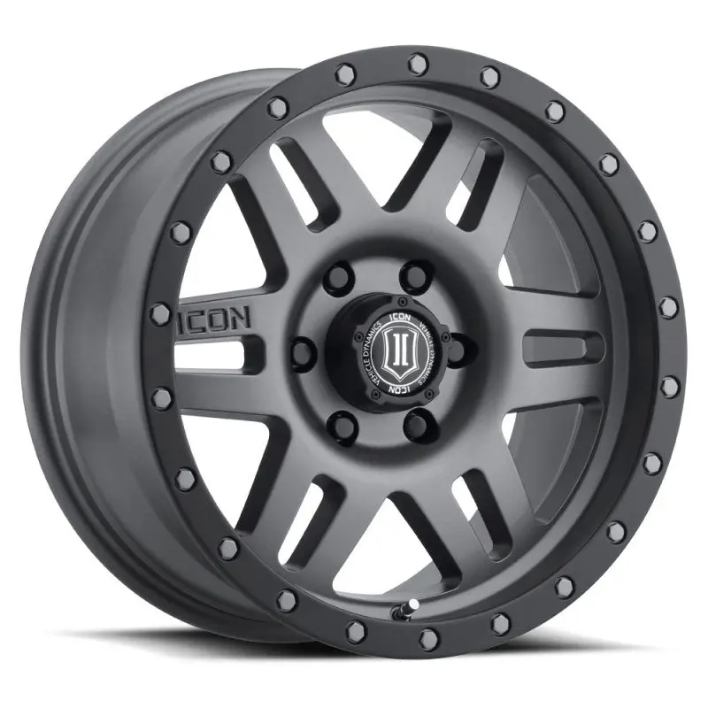 Icon Six Speed 17X8.5 6X5.5 25Mm Offset 5.75In Bs 108.1Mm Bore Titanium Wheel 1