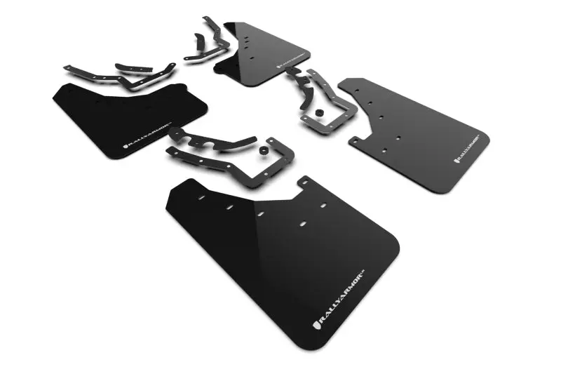 Rally Armor 24-26 Toyota Tacoma Gen 4 Black Ur Mud Flap W/White Logo 1