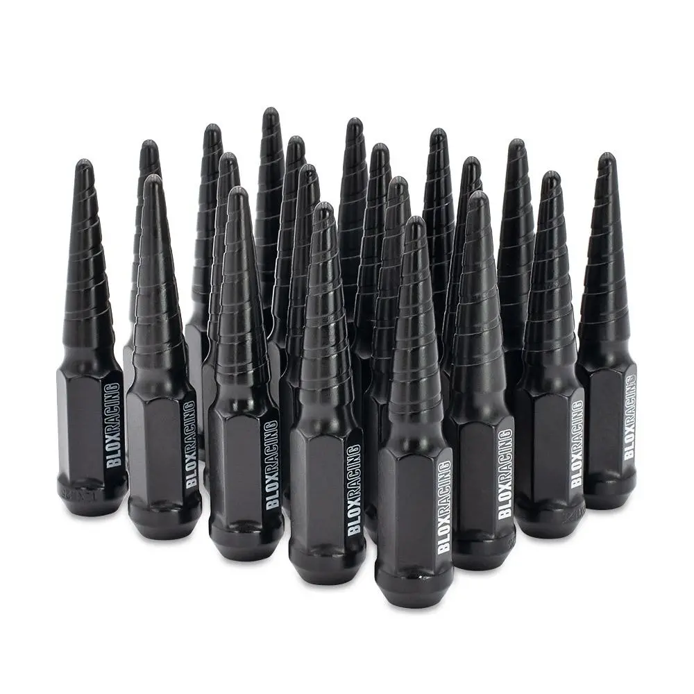 Blox Racing Twist Flat Black Spiked Forged Lug Nut 1