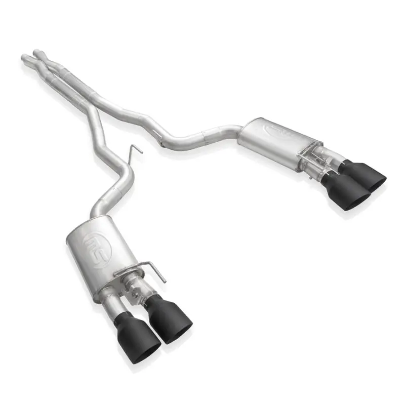Stainless Works Cat-Back Exhaust With X-Pipe For 2020 Ford Gt500 – Factory Connection, Black Tips 1