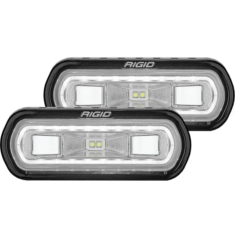 Rigid Industries Sr-L Surface-Mount Led Spreader Pair With White Halo Rings – Universal Fit 1