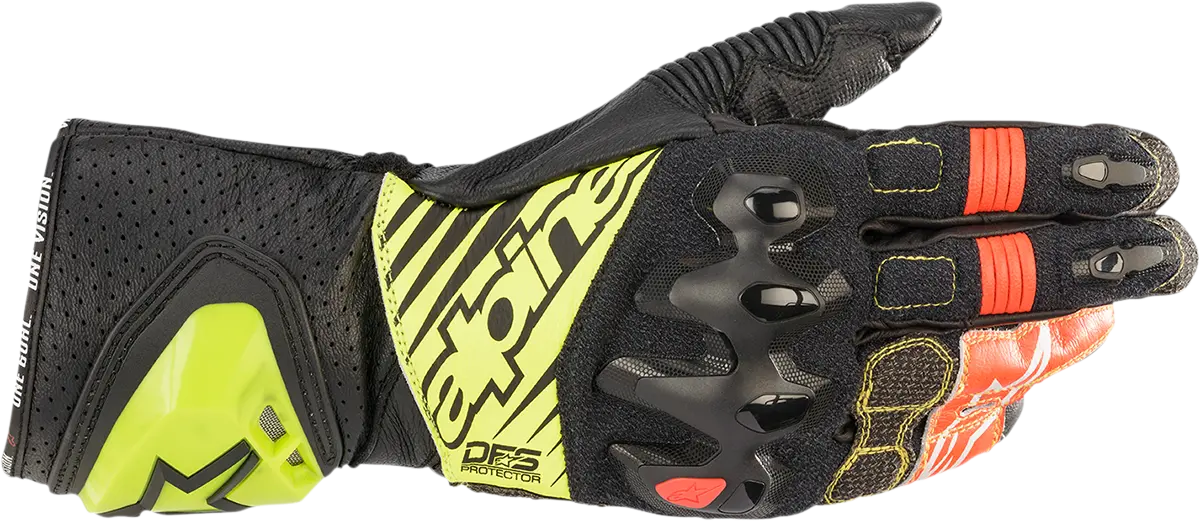 Alpinestars Gp Tech V2 Motorcycle Gloves – Black/Yellow/White/Red, Size Xl (Model 3556622-1503-Xl) 1