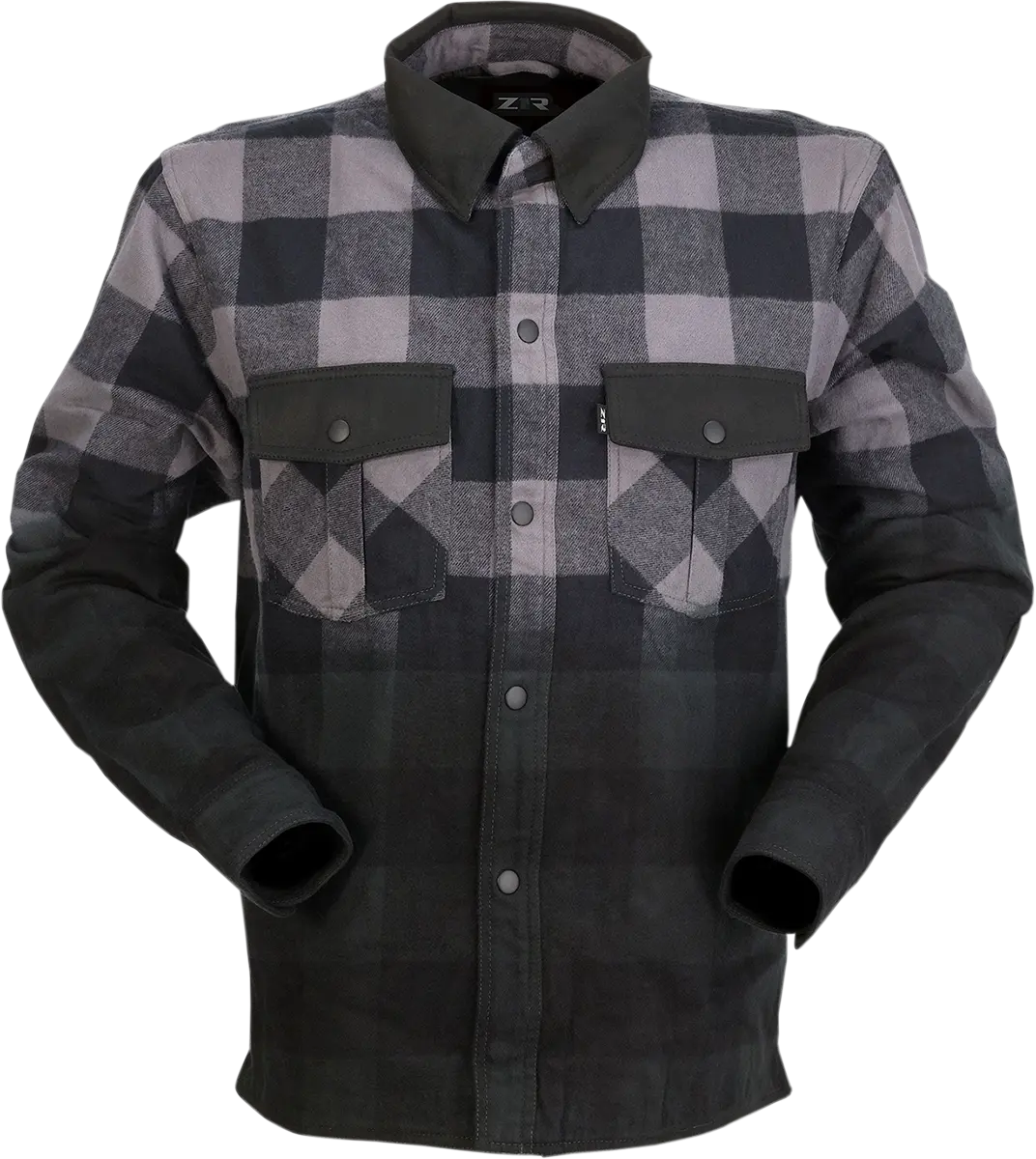 Z1R Duke Ombre Flannel Shirt – Gray/Black Blend, Large (Model 2840-0159) 1