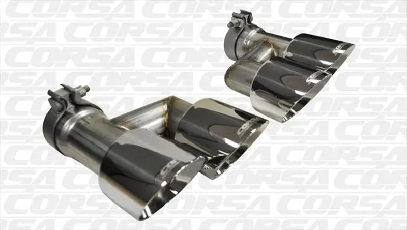 Corsa Exhaust Quad-Tip Polished Exhaust Tip Kit For 2015–2016 Ford Mustang Gt 5.0L 1