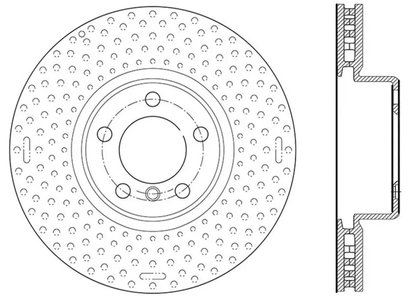 Stoptech Slotted & Drilled Sport Brake Rotor – Front Left For Bmw 335I (2012–2015), 428I (2014), 228I/235I (2015) 1