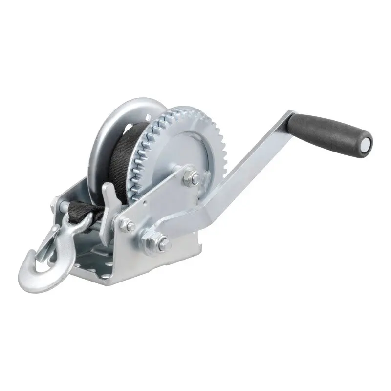 Curt Hand Winch With 20-Foot Strap – 1400-Pound Capacity, 7.5-Inch Handle 1