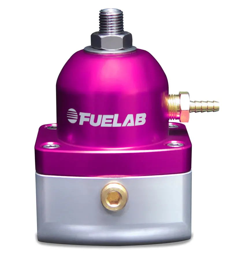 Fuelab Efi Adjustable Fuel Pressure Regulator – Large Seat (25–90 Psi), Dual -10An Inlets, Single -6An Return, Purple Anodized 1