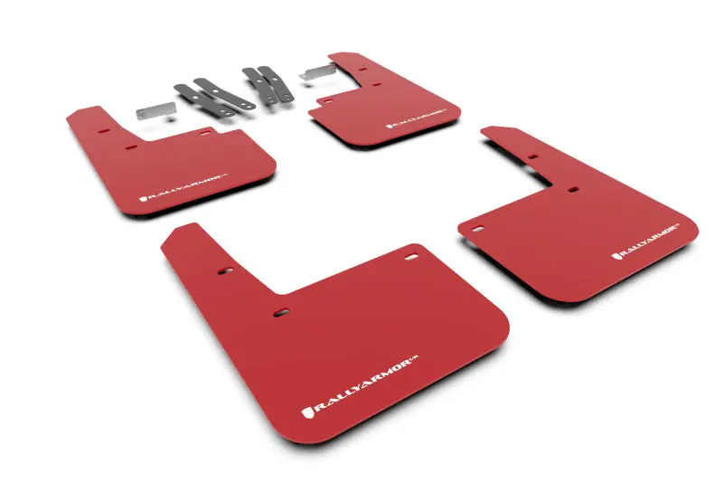 Rally Armor 2018-21 Hyundai Kona Red Ur Mud Flap White Logo 1