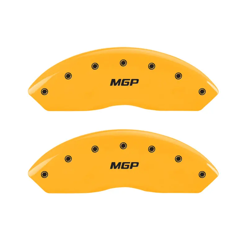 Mgp Engraved Front And Rear Caliper Covers — Yellow Finish With Black Accent Trim 1