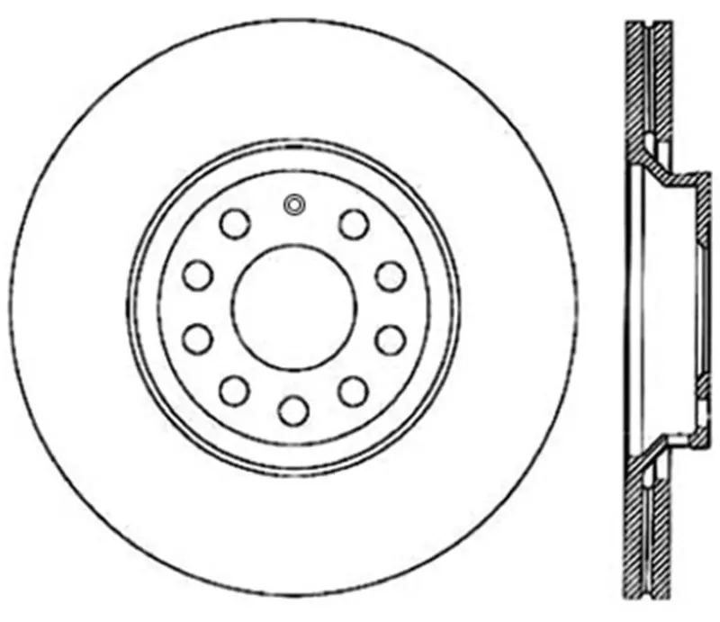 Stoptech Drilled Rear Brake Rotor – Left Side For 2009–2013 Vw Cc 3.6L Vr6 And 2008–2009 / 2012 Golf R Or R32 1