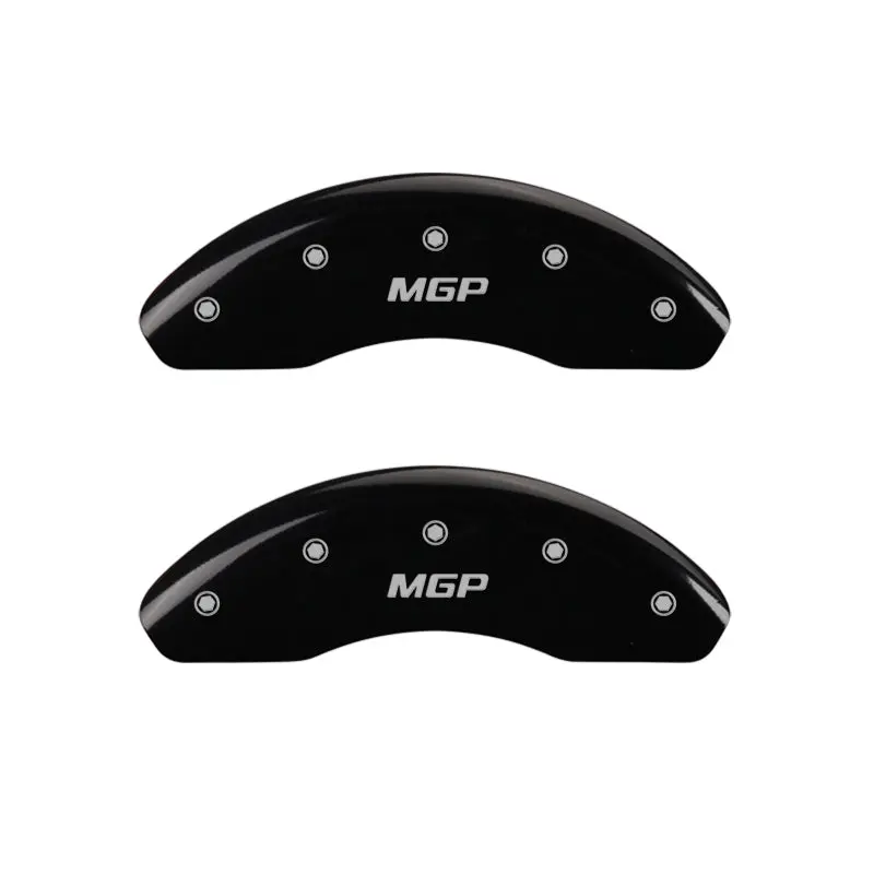 Mgp Engraved Front & Rear Caliper Covers — Matte Black Finish With Silver Accent Trim 1