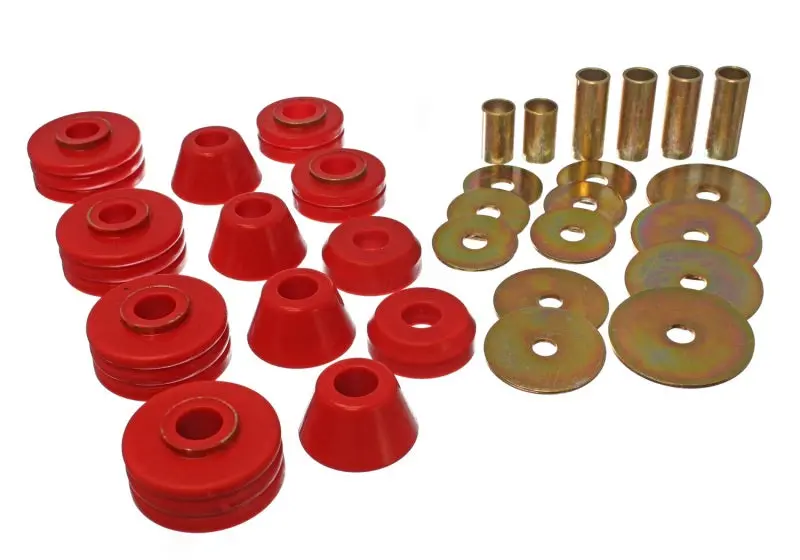 Energy Suspension 73-80 Gm 1/2 Ton C-10/C1500 Pick Up 2Wd Red Body (Cab) Mount Set 1