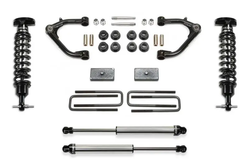 Fabtech 3-Inch Uniball Upper Control Arm System For 2019 Chevy C/K1500 — Includes Dual-Adjustable 2.5-Inch Coilovers And Rear Shocks 1