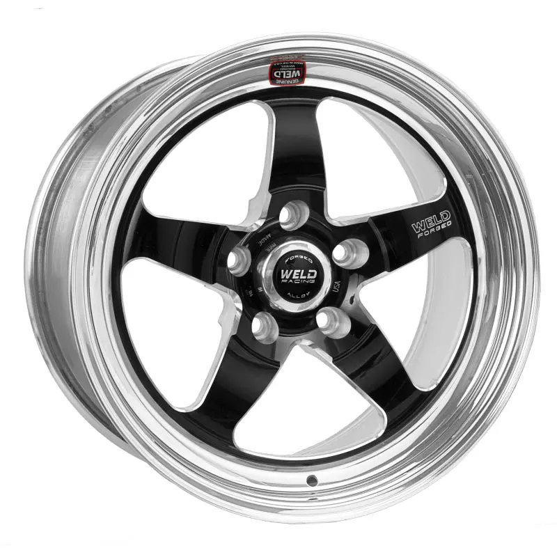 Weld Racing S71 Non-Beadlock Drag Wheel – 18X11 Inches, 5X4.75 Bolt Pattern, 7.7-Inch Backspace, Medium Pad Black Finish 1