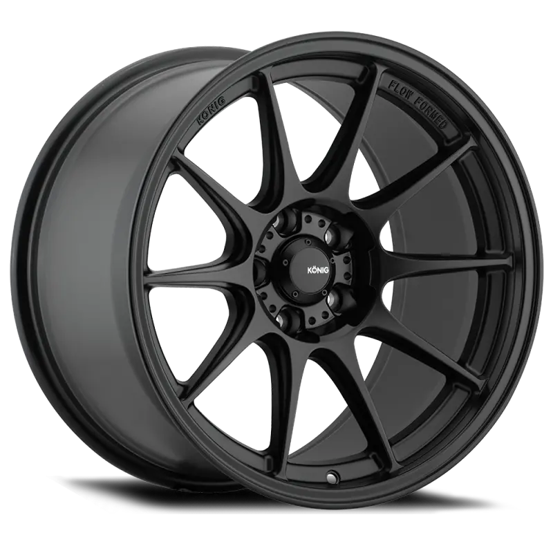 Konig Dekagram Forged Alloy Wheel – 18X9.5 Inches, 5X114.3 Bolt Circle, +35 Offset, Semi-Matte Black 1