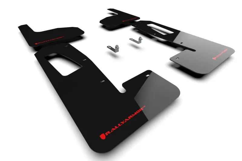 Rally Armor Ur Series Black Mud Flaps With Red Logo For 2022 Rivian R1T 1