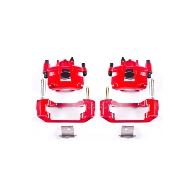 Power Stop Red Powder-Coated Front Caliper Kit With Mounting Brackets For 1994–1998 Ford Mustang (Sn95) 1