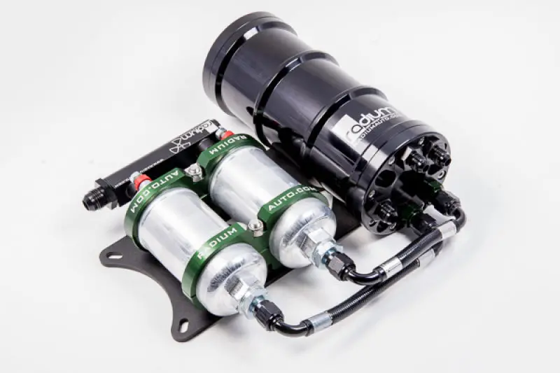 Radium Engineering Dual External Fuel Surge Tank For Bosch 044 Pumps – Horizontal Mount, Aluminum 1