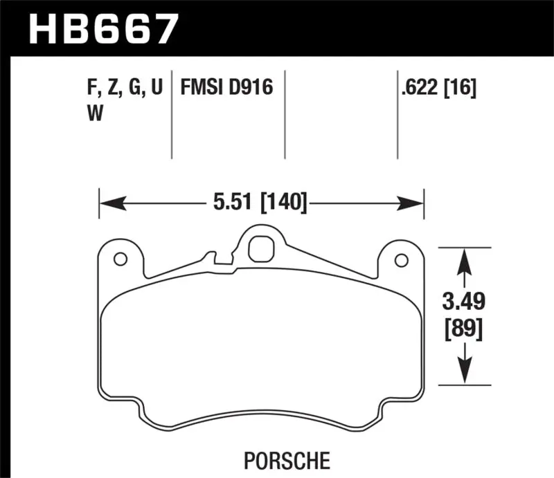 Hawk Ceramic Front Brake Pads For 2002–2005 Porsche 911 Carrera 4 & Turbo Look Models 1
