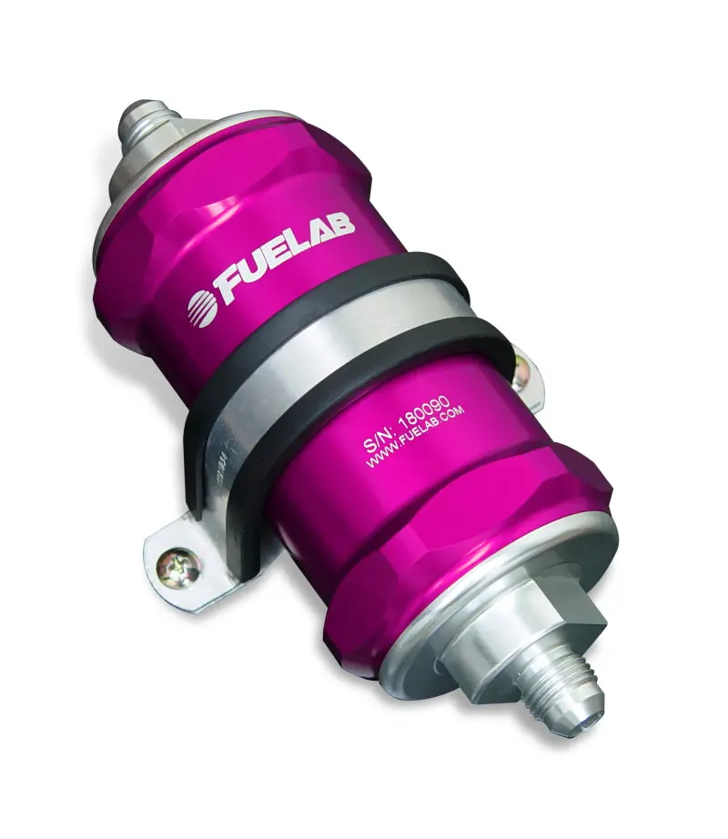 Fuelab Purple 10-Micron In-Line Fuel Filter – -6 An Inlet / -8 An Outlet, Standard Duty 1