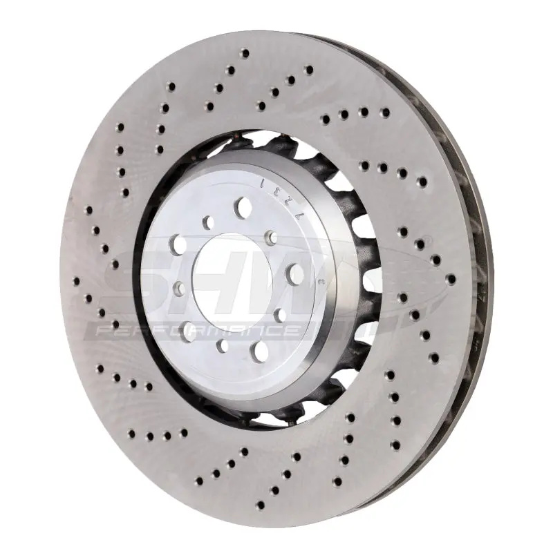 Shw Cross-Drilled Lightweight Brake Rotor – Left Front, For 2019–2021 Bmw M2 Competition (3.0L, Non-Ceramic Brake Systems) 1