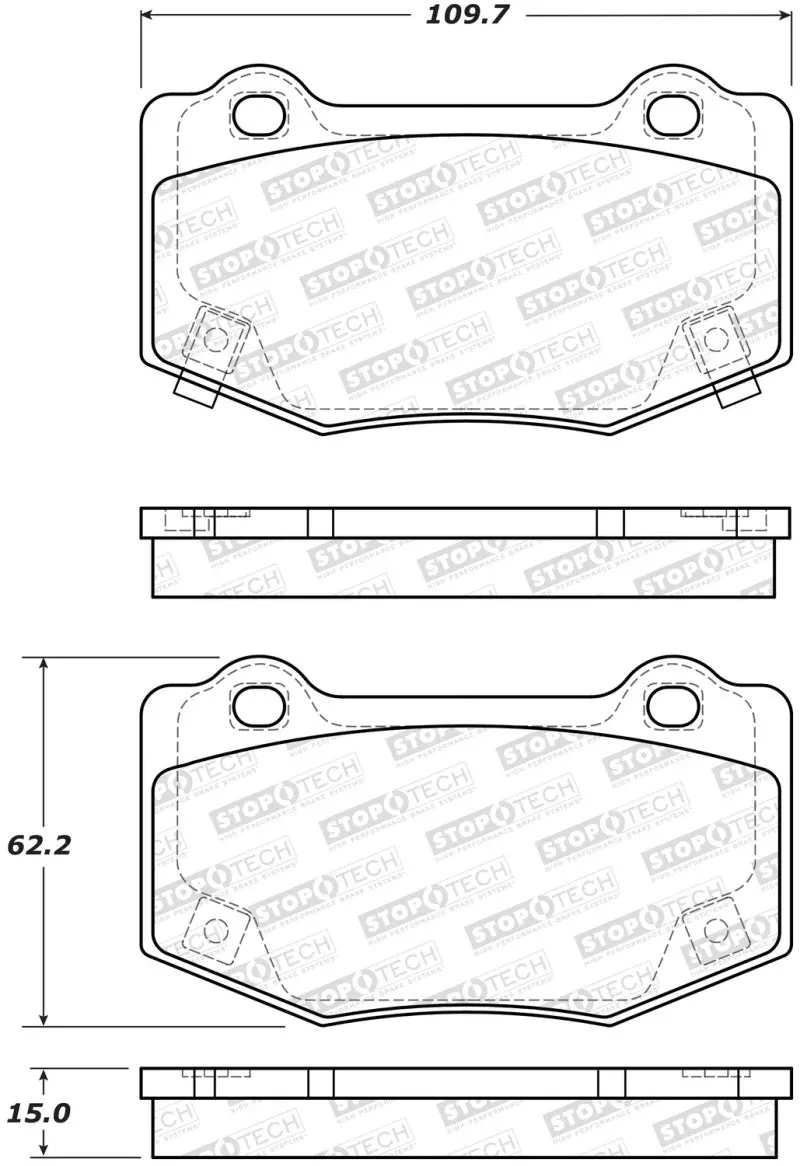 Stoptech Street Performance Front Brake Pads – Direct Replacement For Multiple Applications 1