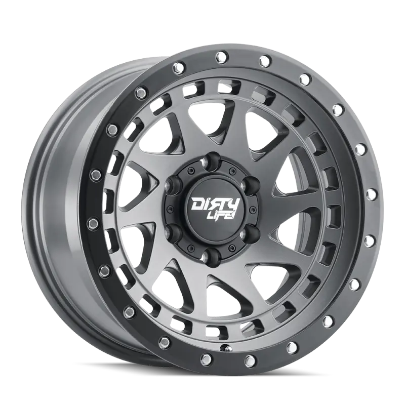 Dirty Life Enigma Pro Beadlock Wheel – 17X9 Inch, 8X170 Bolt Pattern, -12Mm Offset, 130.8Mm Hub Bore, Satin Graphite Finish (Model 9311) 1