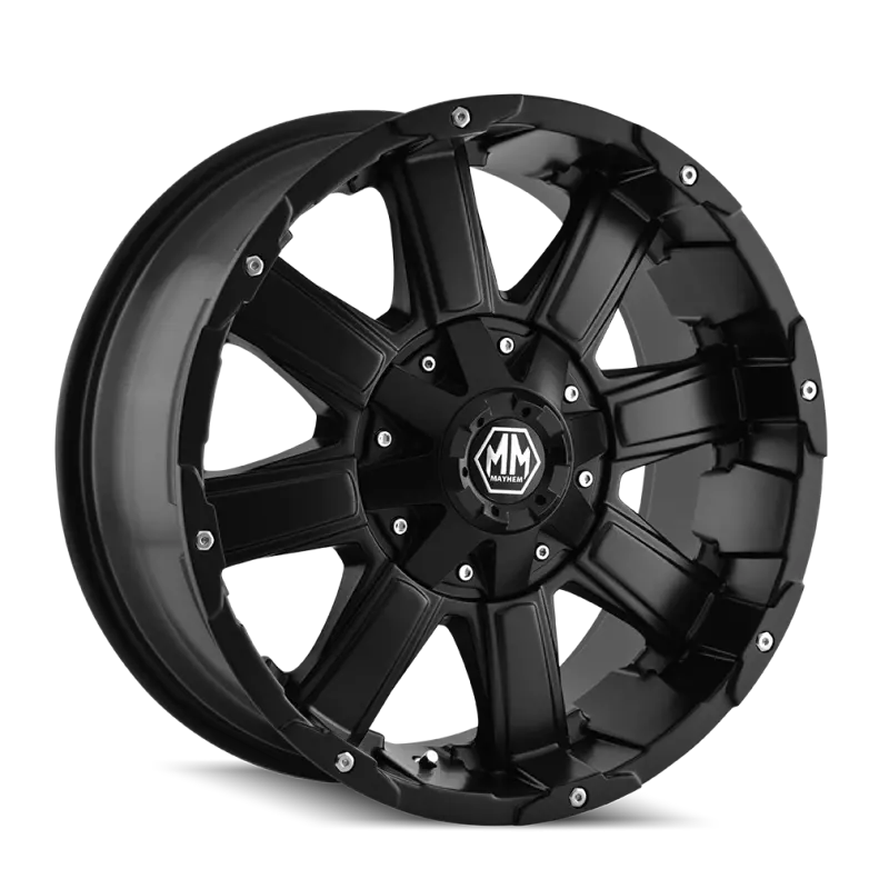 Mayhem Chaos Matte Black Alloy Wheel – 20X9", 8X165.1Mm Bolt Pattern, -12Mm Offset, 130.8Mm Hub Bore 1