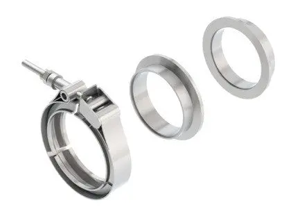 Borla Universal 2.5-Inch Stainless Steel V-Band Clamp Kit – Three-Piece Set For Exhaust And Turbo Applications 1