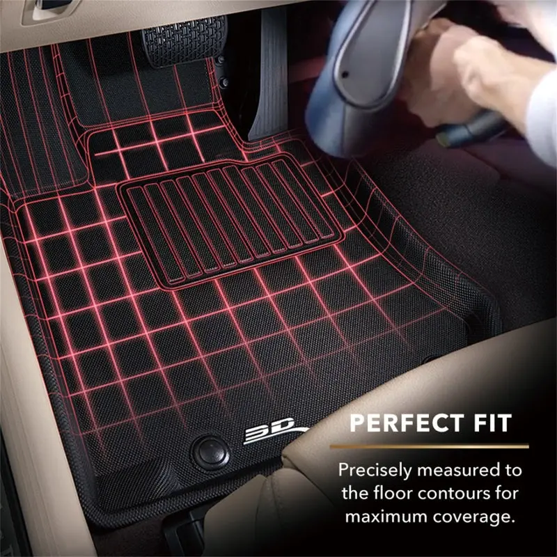 3D Maxpider Custom-Fit Floor Mats For 2015–2023 Mercedes-Benz Metris Kagu – Black, R1 Trim 1