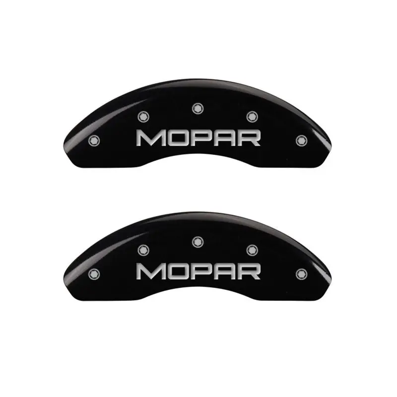 Mgp Engraved Brake Caliper Covers For Mopar Vehicles – Front And Rear Set, Black Finish With Silver Chrome Detailing 1