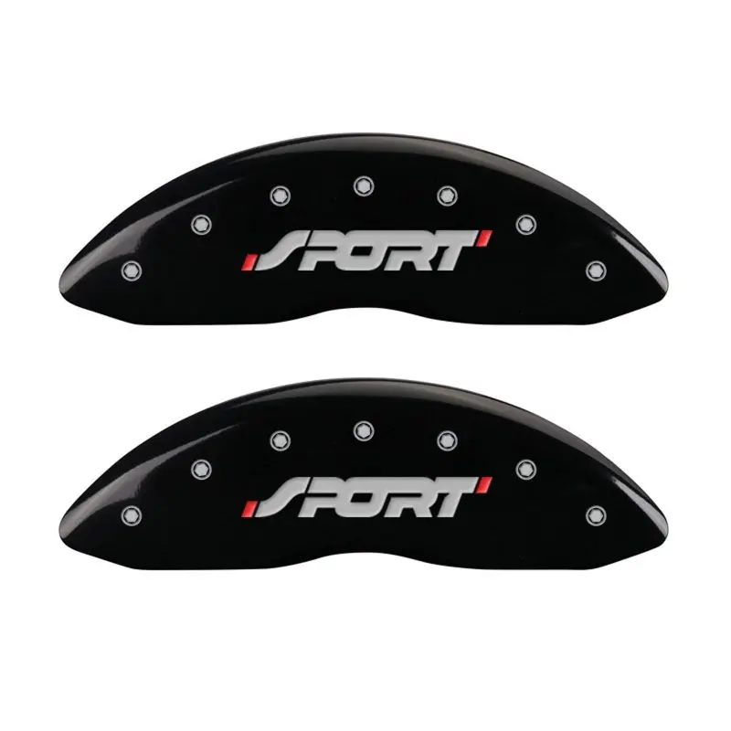 Mgp Engraved 4-Piston Caliper Covers – Front & Rear, Sport Design, Black W/ Silver Accent 1