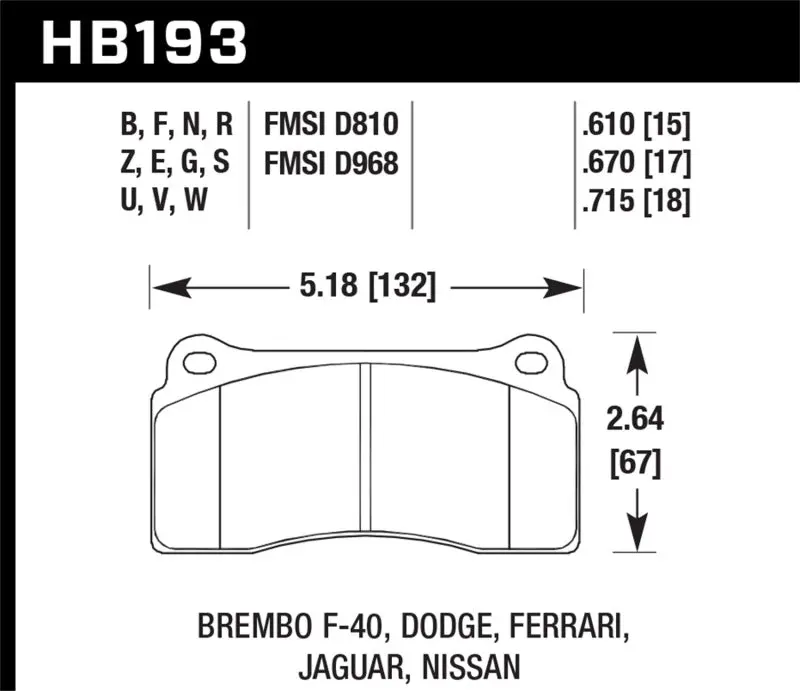 Hawk Dtc-70 Race Compound Brake Pads – Front And Rear Fitment For Select Dodge, Ferrari, Jaguar, And Nissan Performance Models 1