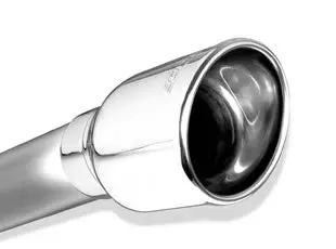 Borla Universal Polished Stainless Steel Exhaust Tip – Single Oval, Rolled Edge, Angle-Cut Design 1